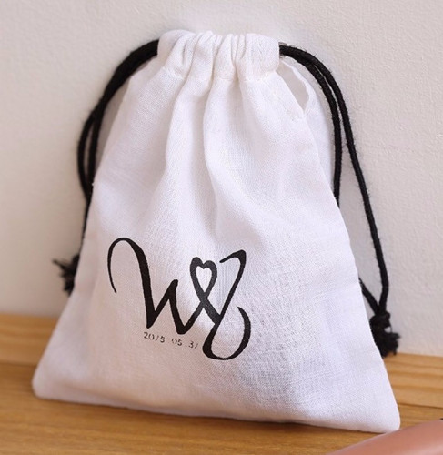 Cotton muslin bag/ cotton pouch/ cotton drawstring jewelry bag